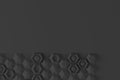 Parametric digital texture based on hexagonal grid with different volume and internal pattern 3D illustration