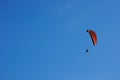 Paramotor Extreme sport flying on blue sky