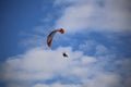 Paramotor flying in the sky Royalty Free Stock Photo