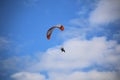 Paramotor flying in the sky Royalty Free Stock Photo