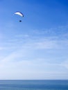 Paramotor glider over ocean Royalty Free Stock Photo