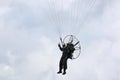 Paramotor pilot coming in to land Royalty Free Stock Photo