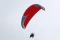 Paramotor pilot flying wing