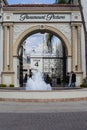 Paramount Pictures movie studio entrance gate in Los Angeles