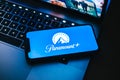 Paramount plus logo on smartphone screen