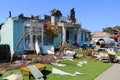 Paramount Studios Pictures Destroyed building after plane crash scene. Los Angeles, Hollywood