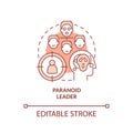 Paranoid leader red concept icon