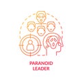 Paranoid leader red gradient concept icon