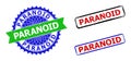 PARANOID Rosette and Rectangle Bicolor Stamp Seals with Grunge Textures