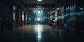 Paranormal activity inside an empty school corridor