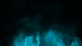 Paranormal blue mystic smoke on the floor. Fog isolated on black background. Stock illustration. Design element