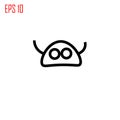 Alien icon. Alien head with antennas sign