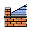 parapet building house color icon vector illustration