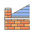 parapet building house color icon vector illustration