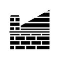 parapet building house glyph icon vector illustration