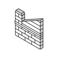 parapet building house isometric icon vector illustration