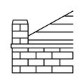 parapet building house line icon vector illustration