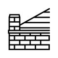 parapet building house line icon vector illustration