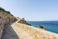 Parapet walk on the Costa Brava, Catalonia, Spain