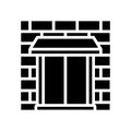 parapet wall building house glyph icon vector illustration