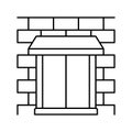 parapet wall building house line icon vector illustration