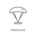 paraplane linear icon. Modern outline paraplane logo concept on