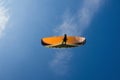 person flying on paraplane blue sky on background Ukraine Crimea Royalty Free Stock Photo