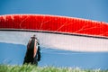 Paraplaner prepear to fly Royalty Free Stock Photo