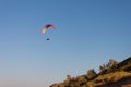 Paraplanerist flies across the sky Royalty Free Stock Photo