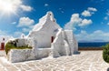 The Paraportiani Church in Mykonos Town, Cyclades, Greece Royalty Free Stock Photo