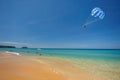 Parasailing above beach