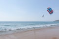 Parasailing above the blue sea at Phuket Thailand