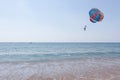 Parasailing above the blue sea at Phuket Thailand