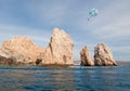 Parasailing above Los Arcos at Lands End in Cabo San Lucas Baja California Mexico