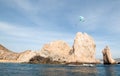 Parasailing above Los Arcos at Lands End in Cabo San Lucas Baja California Mexico Royalty Free Stock Photo