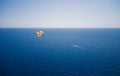 Aerial View of Parasailing Sky Vacation Sea Entertainment Royalty Free Stock Photo