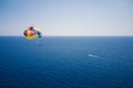 Aerial View of Parasailing Sky Vacation Sea Entertainment Royalty Free Stock Photo