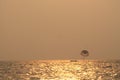 Parasailing, also known as parascending or parakiting, at Agauda beach Goa Royalty Free Stock Photo