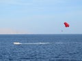 Parasailing in Egypt side view from afar Royalty Free Stock Photo