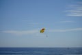 Parasailing in the Mediterranean. Parasailing is a recreational kiting. Kolympia, Rhodes, Greece Royalty Free Stock Photo