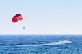 Parasailing on the Mediterranean sea on a beautiful summer day.