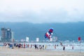 Parasailing at My Khe beach in Da Nang city.