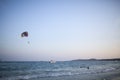 Parasailing over sea