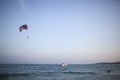 Parasailing over sea