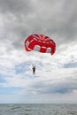 Parasailing over the stormy sea