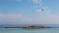 Parasailing over the water