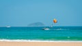 Parasailing, parascending, parakiting - is a this fascinating active form of recreation Royalty Free Stock Photo