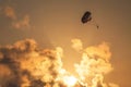 Parasailing at sunset silhouette Royalty Free Stock Photo