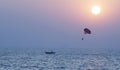 Parasailing at sunset Royalty Free Stock Photo