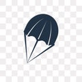 Parasailing vector icon isolated on transparent background, Para